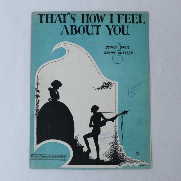 That's How I Feel About You Vintage Sheet Music 1928 Benny Davis Gottlier