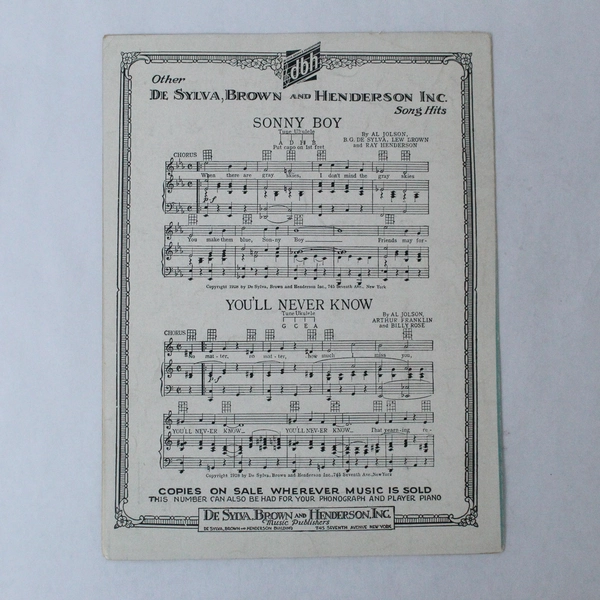 That's How I Feel About You Vintage Sheet Music 1928 Benny Davis Gottlier