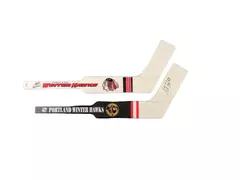 Lot of 2 Portland Winterhawks Vintage Mini Hockey Sticks One Autographed