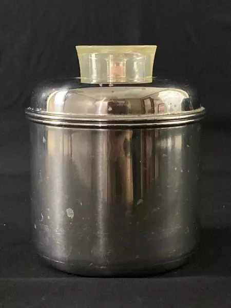 Vintage Revere Ware Stainless Steel Canister Container With Lid And Handle