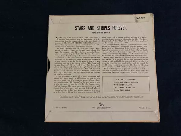 Vtg Stars And Stripes Forever John Philip Sousa RCA Victor Vinyl Record 45 RPM