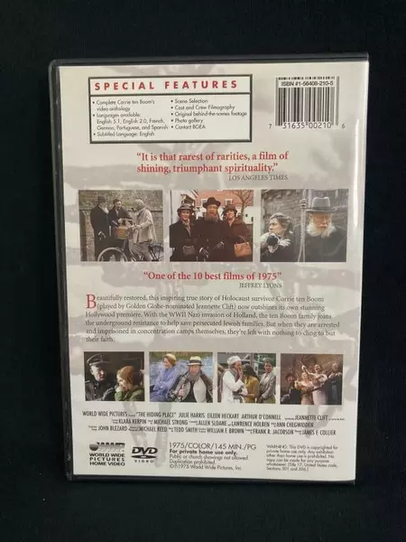The Hiding Place Two DVD Set World Wide Pictures Julie Harris 1975 Remastered