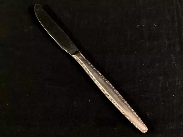 Set of 4 Riviera Dinner Knives Butter Dull Edge Livorno Pattern Metal