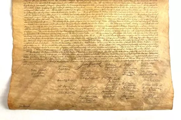 Mutual Life Insurance John Hancock Presented Declaration of Independence Texture