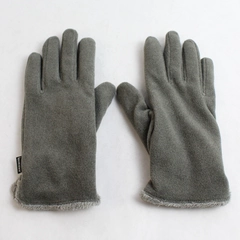 Isotoner Women's Soft Gray Fleece Lined Gloves with Leather Palms Size S or XS