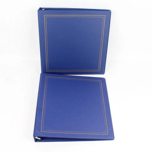 Lot of 2 World Wide SuperRib 1.5" 3-Ring Binders in Dark Blue