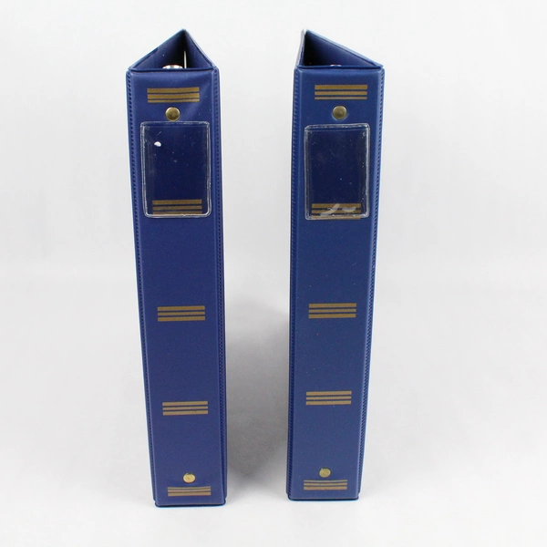 Lot of 2 World Wide SuperRib 1.5" 3-Ring Binders in Dark Blue