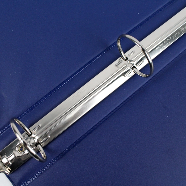 Lot of 2 World Wide SuperRib 1.5" 3-Ring Binders in Dark Blue