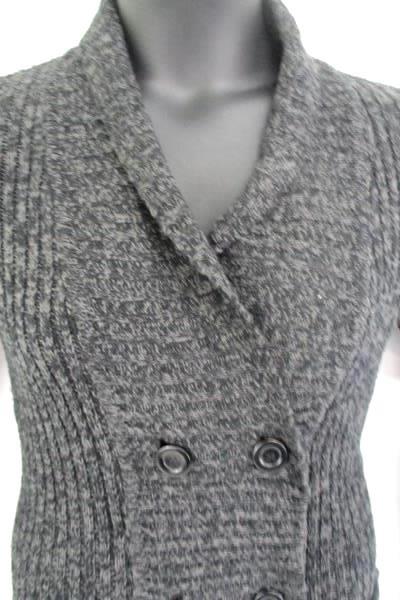 Women's Carol Rose Knit Sweater Cardigan Gray W/ Pockets Size Medium