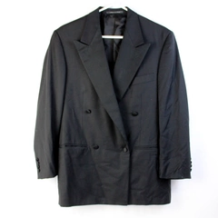 Ermenegildo Zegna Solid Black Suit Jacket Men's Size 42 Flawed
