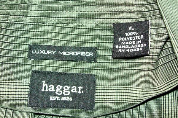 Haggar Est 1926 Men's Long Sleeve Button Up Luxury Microfiber Size Extra Large