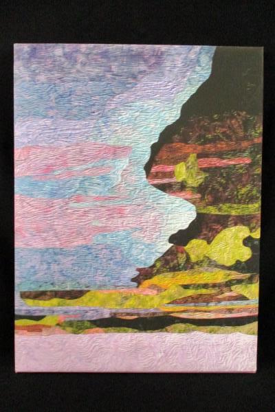 Abstract Lithoprint Canvas Frameable Ripples Waves Blues Pinks Light 15" x 20"