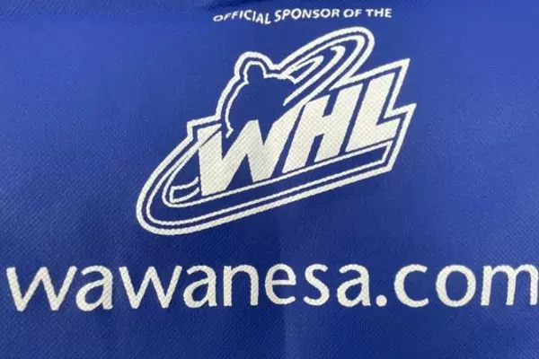 Western Hockey League Canvas Drawstring Backpack 14x15.5 Blue Tote Bag