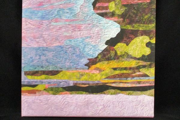 Abstract Lithoprint Canvas Frameable Ripples Waves Blues Pinks Light 15" x 20"