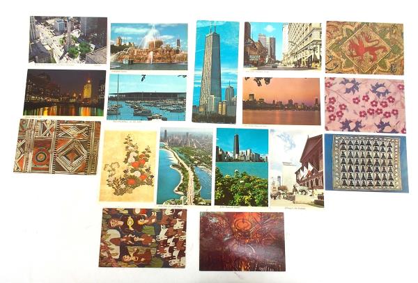 Vtg 17pc Lot Chicago Postcards Fountain Skyline Museums Art Landmarks 60s - 70s