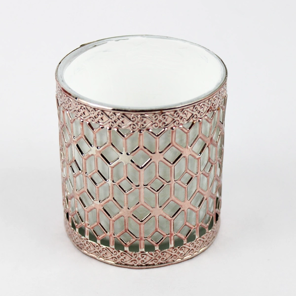 Bath & Body Works Geo Bling Glass Metal Candle Holder Decorative Accent