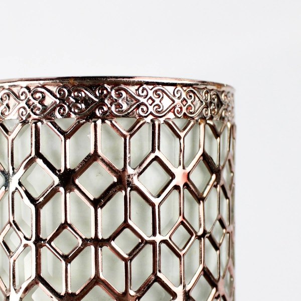 Bath & Body Works Geo Bling Glass Metal Candle Holder Decorative Accent