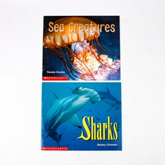 Lot of 2 Scholastic Books Sea Creatures & Sharks 1998 Science Emergent Readers 