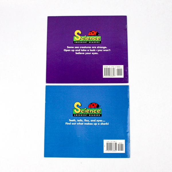 Lot of 2 Scholastic Books Sea Creatures & Sharks 1998 Science Emergent Readers 