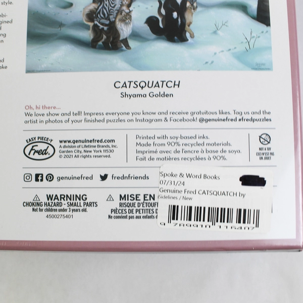 Fred Catsquatch 20 x 28 Inch 1000 Piece Jigsaw Puzzle By Shyama Golden