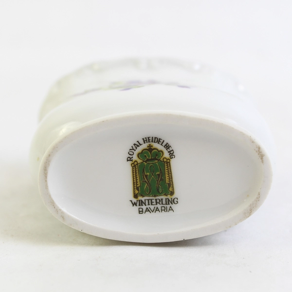 Vintage Royal Heidelberg China Miniature Violets Vase 2.5 Inch