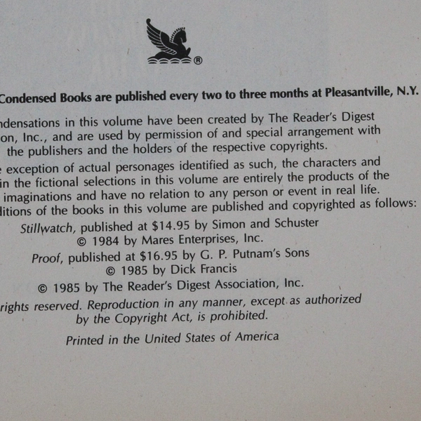 Reader's Digest Best Sellers Stillwatch and Proof 1985 HC Vintage