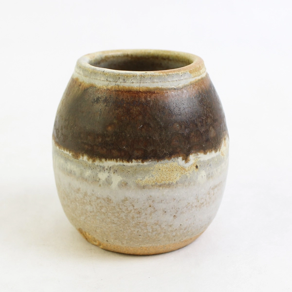 Handmade Pottery Vase With A Slit In The Side For Candles Incense Signed 2.5 In