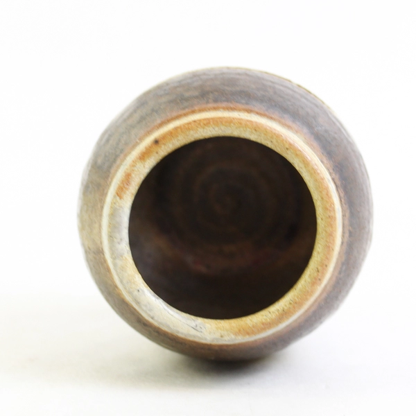 Handmade Pottery Vase With A Slit In The Side For Candles Incense Signed 2.5 In