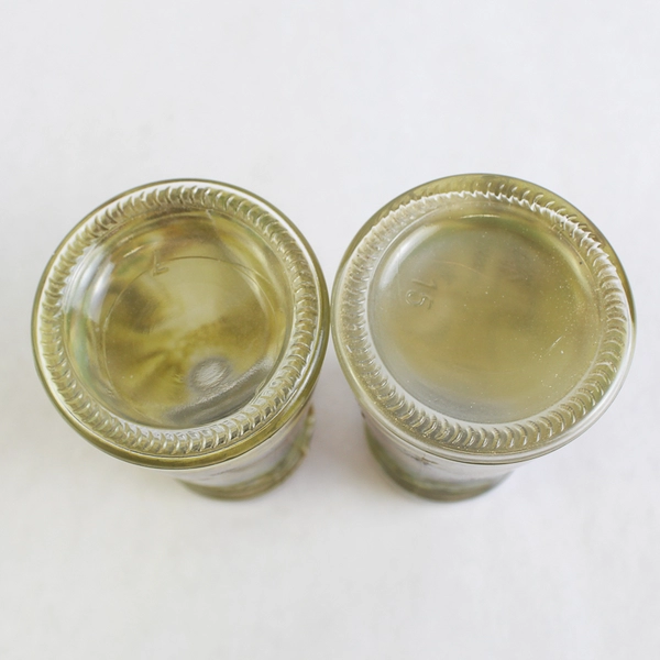 Circleware Glass Herb Design Salt and Pepper Shakers Stainless Steel Lid 