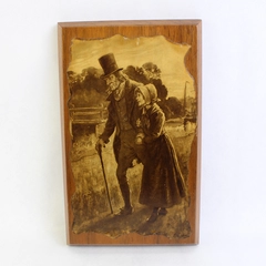 Victorian Couple Strolling Arm In Arm Decoupage Plaque