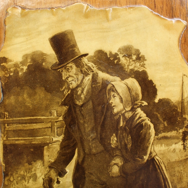 Victorian Couple Strolling Arm In Arm Decoupage Plaque