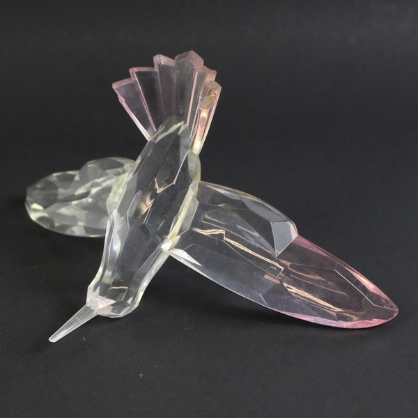 Clear Acrylic 3 Dimensional Hummingbird Suncatcher 3" Tall