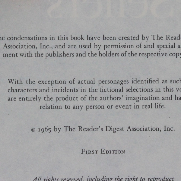Best Sellers From Reader's Digest Condensed Books 1965 Hardcover