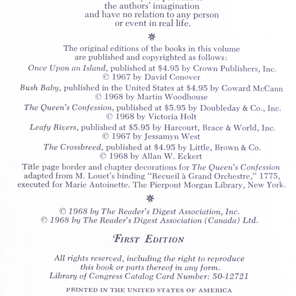 Vintage Reader's Digest Condensed Books Volume 3 1968 Hardcover