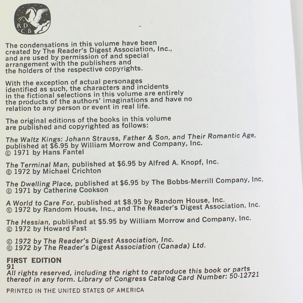 Reader's Digest Condensed Books From 1972 Hardcover Vintage