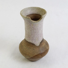 Handmade Pottery Vase Signed BH Tan Heavyweight Small 5.75" H x 3.5" W