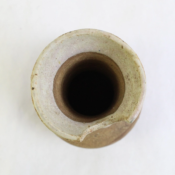 Handmade Pottery Vase Signed BH Tan Heavyweight Small 5.75" H x 3.5" W