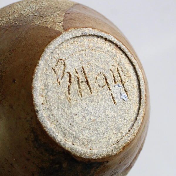 Handmade Pottery Vase Signed BH Tan Heavyweight Small 5.75" H x 3.5" W