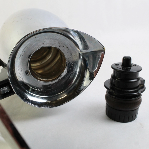 Vintage Kujaku Peacock 1970 Coffee Carafe Pitcher with Lid Chrome Black Japan