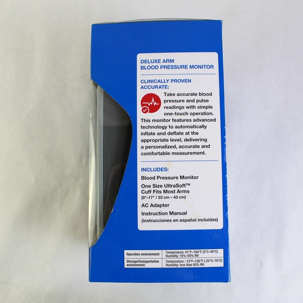 Walgreens Deluxe Arm Blood Pressure Monitor Universal Cuff XL Display NIB