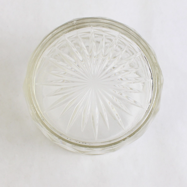 Diamond Cut Glass Jar With Lid 6 Inch