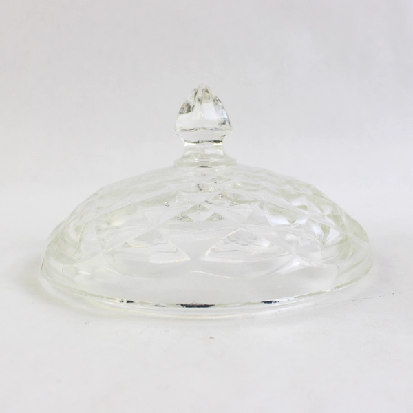 Diamond Cut Glass Jar With Lid 6 Inch