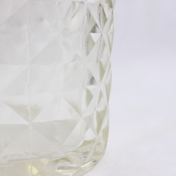 Diamond Cut Glass Jar With Lid 6 Inch
