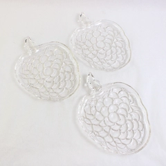 Set of 3 Vintage Hazel-Atlas Grape Cluster Shaped Snack Plates