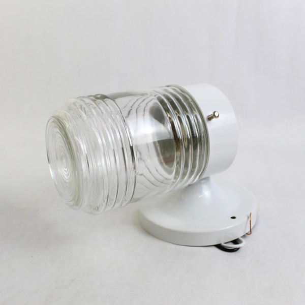 Project Source Wall Lantern Sconce #0156460 White Finish Clear Glass NIB