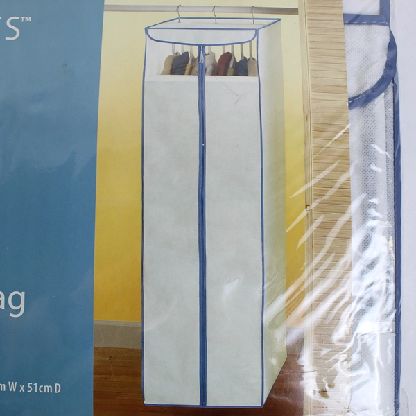 Mainstays Home White Jumbo Hanging Dress Bag 54x17x20" Closet Organizer New