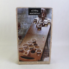 Studio Mercantile Wooden Pong Game Mini Beer Pong Party Set NIB