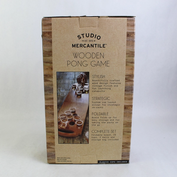 Studio Mercantile Wooden Pong Game Mini Beer Pong Party Set NIB