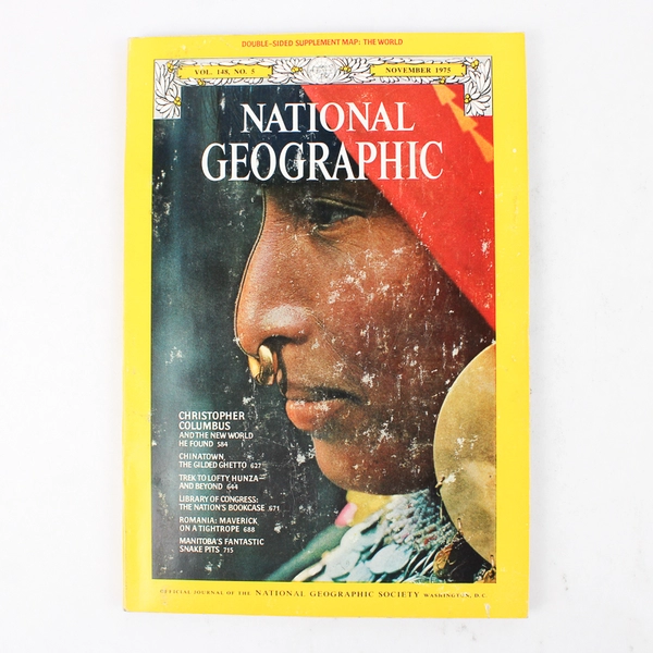 Lot of 2 Vintage National Geographic Magazines With Maps October & November 1975