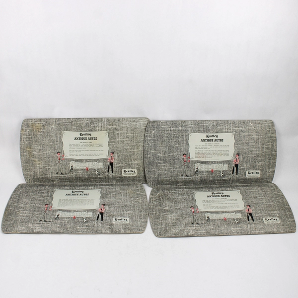 Set of 4 Vintage Kentley 1953 Antique Autos Pressed Board Serving Trays 17.25" L